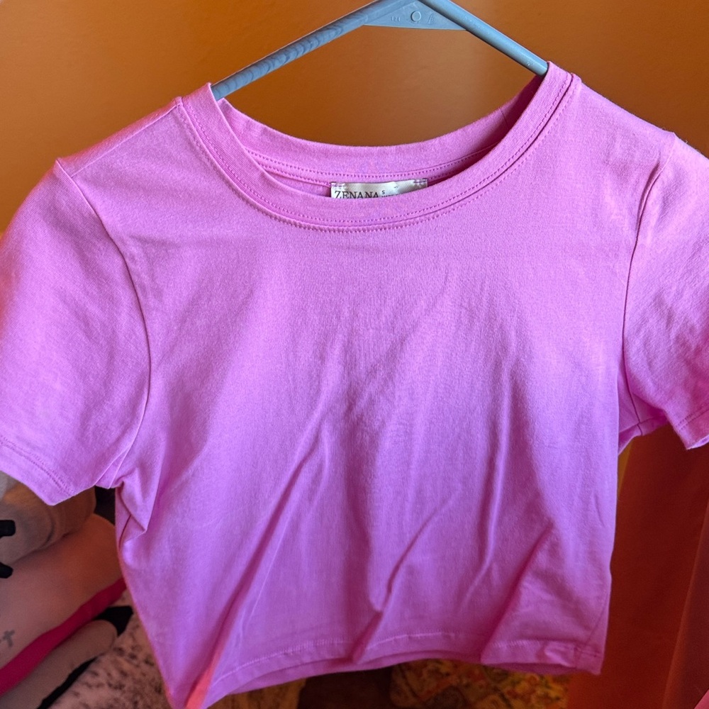 Zenana Outfitters Pink Crop Top